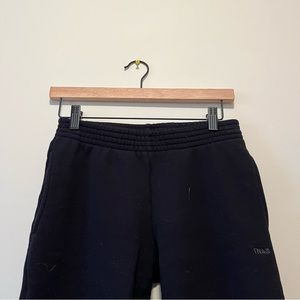 Aritzia Cozy Fleece TNA Boyfriend Black Straight Sweatpant